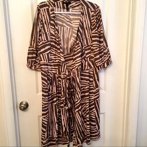 Banana republic tan striped tie beach cover up